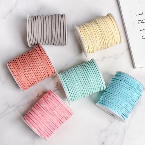 3 mm x 45 m, lederen band, Faux Suede Cord, lederen koord, Craft Cord, Loop Band, Gift Ribbon voor doe-het-zelf sieraden, Kettingen, armbanden, haarbogen, Scrapbooking, Cadeau, Verpakking 5
