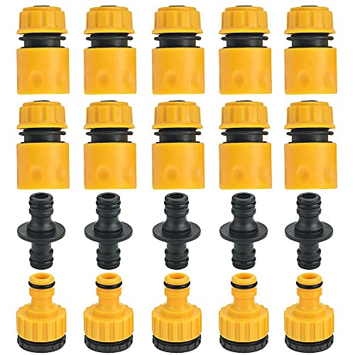 20 st tuin slang connector set,10 slang eind connector5 dubbele mannelijke slang connector extender, 5st 2 in-1 kunststof tuin slang kraan connector draadkraan adapter voor