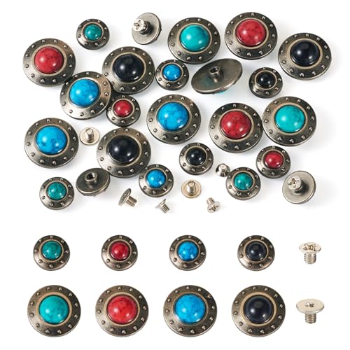 24 Sets Jean Knoppen Vervanging 12mm 19mm No-Sew Legering Knoppen Verwijderbare Waist Aansteker Verstelbare metalen reparatie knoppen Kit met schroeven voor broeken Jean Purse Bag Craft