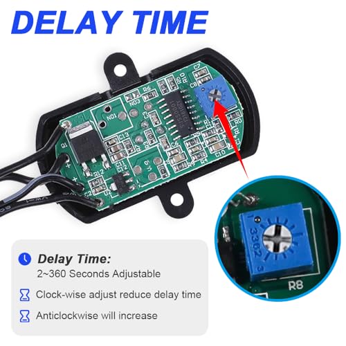 DC 12V tot 30V 3A Mini PIR Motion Sensor Switch, Infrarood geactiveerde LED controller voor wandverlichting, met DC Terminal Connector, Schroevendraaier (2PCS) 3