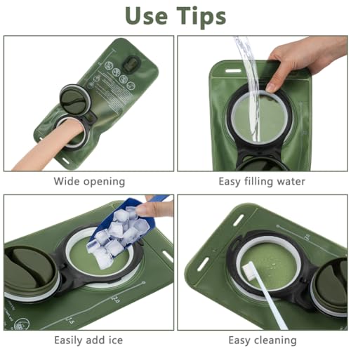 Hydration Bag, 2L Leakproof Water Bag, BPA gratis watertank met geïsoleerde buis, vervanging voor buitenwandelen, Camping, Fietsen 4