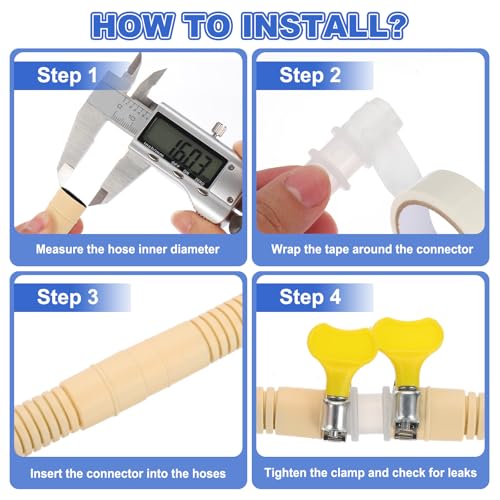 6.5Ft Air Conditioner Drain slang Kit Universele AC Drainage slang met rechte connector voor Drain slang uitbreiding Mini Split AC Ductless Heat Pumps AC Drainage HVAC Extender, Geel 5