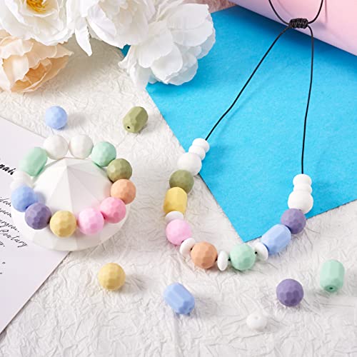 74 st. Abacus & Columbus Siliconen kralen Facet Ronde Rubber kralen 19 Styles Verschillende Siliconen Spacer Kralen Focal Kralen voor DIY armband sieraden Makin