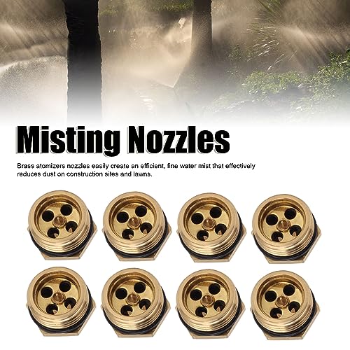 20Pcs Messing mist nozzles, verstelbare mist nozzle sproeier, messing mist nozzle vervanging hoofden, voor patio gazon landschap, stof controle, buiten koelsysteem