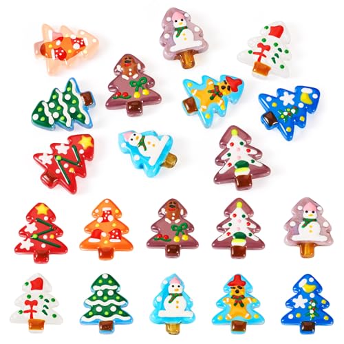 10Stuks Kerstmis sieraden kralen Kerstboom Lampwerk Spacer kralen leuke Kerstmis Spacer kralen sneeuw man&Kerstmis boom kralen voor DIY armband ketting sieraden maken