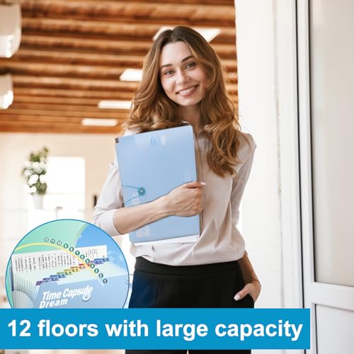 Uitbreidbare documentmap, Accordeon Document Map met label, Plastic A4 File Organizer met 12 Compartiments, A4 Opvouwbare documenthouder voor thuis, School, Office (Pink) 4