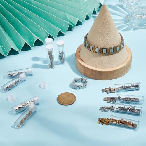 468 stuks 3 maten glas zaad kralen, 2-hole 3 kleuren 1/4 & halve Tila kralen 5x5mm/5x2mm/5×1mm voor sieraden maken 5