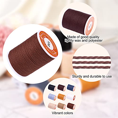 108 Yard 1mm Waxed Polyester Cords 9 Kleuren Macrame Touw armband draad kralen koord voor naaien gevlochten sieraden ketting ambachtelijk maken, 9 Rolls 3