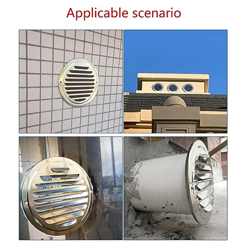 1 Stuk Ronde Ventilatie Grillehoes, 120mm 304 Roestvrij stalen Ventilator Hoes Grille Louvre, Ventilator Ventilator Ventilatie Hoes voor Keuken Badkamer 4