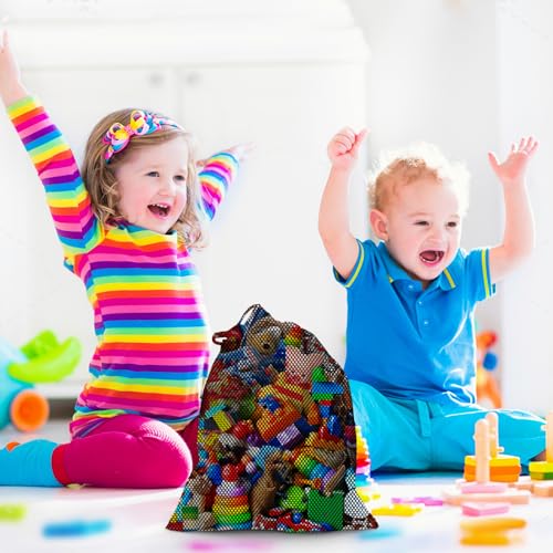 10 stuks Black Mesh koord Tassen Nylon Stof koord Bag Golf Ball Net Bag Schoen Bag Wasserij Bag Opslag Bag Strand Speelgoed Basketbal Voetbal, l, vakantie 4