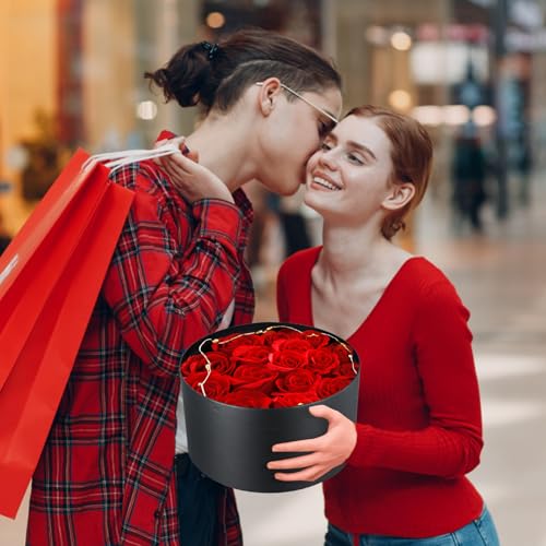 4 stuks ronde dozen, ronde kartonnen dozen, ronde dozen met deksels, kleine ronde papieren dozen voor het opslaan van accessoires, bruiloft, verjaardag, partij 4