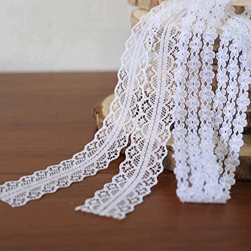 Lace Ribbon 50m Vintage White Lace Trim voor Naaien, Bruiloft Tafel Decoratie, Ambachten, Cadeau Lint, Kraft Papier (2 Types) 5