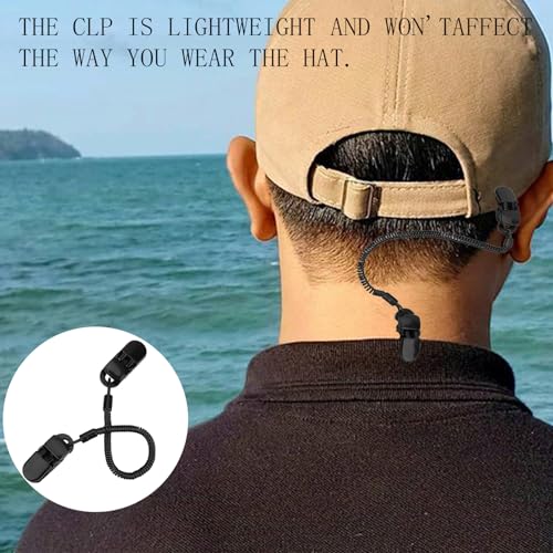 4 st Hoed Clips, Zwarte Cap houder, Retetainer Clip, Hoed Strap Cord houder Cap Keeper, Bijlage Klem Outdoor touw, voor het vissen, Zeilen, Boot Tours 5