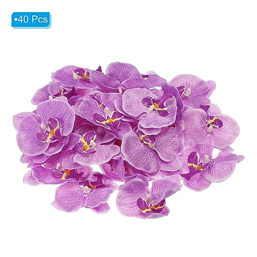 Kunstmatige Orchidee Bloemenkoppen, 40 Packs Zijde Phalaenopsis Kunstvlinder, Orchideekoppen, voor Bruiloft, Bloemen, Decoratieve Boeket, DIY, Ambachten, Productie, Verlichting 3