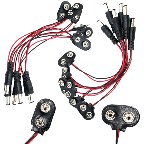 Batterij Clip Connector, DC Batterijhouder, Clip Snap Pack met 15 cm aansluitkabel voor het aansluiten van kabel, LED Strips (6 stuks I-Type, 6 stuks T-Type)
