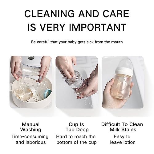 Elektrische Flesreinigingsborstel, IP65 Waterdichte Siliconen Baby Flesborstel voor Flesreiniging (blauw) 5