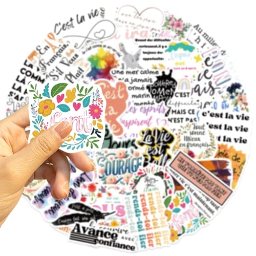 Frans inspirerende stickers voor jongeren en volwassenen, 50 stuks, Franse inspirerende vinyl stickerset, auto, motorfiets, fiets, skateboard, snowboard, bagage, laptop, koffer, roer, motorfiets 4