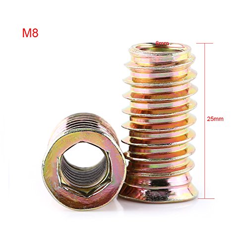Verpakking van 20 stuks M6/M8/M10 zinklegering, zeshoekige moeren, diverse houten inzetstukken