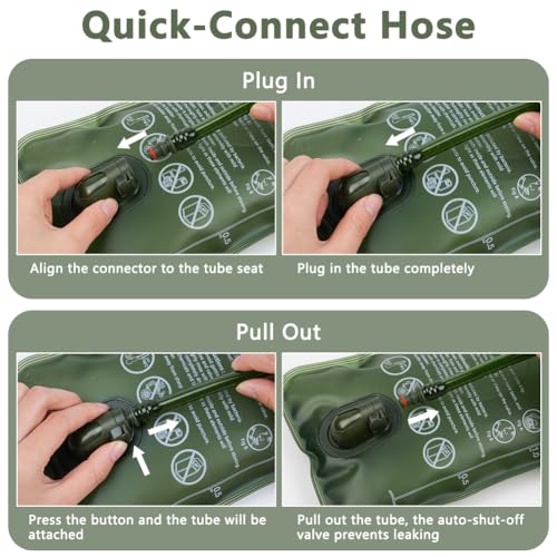 Hydration Bag, 2L Leakproof Water Bag, BPA gratis watertank met geïsoleerde buis, vervanging voor buitenwandelen, Camping, Fietsen 5