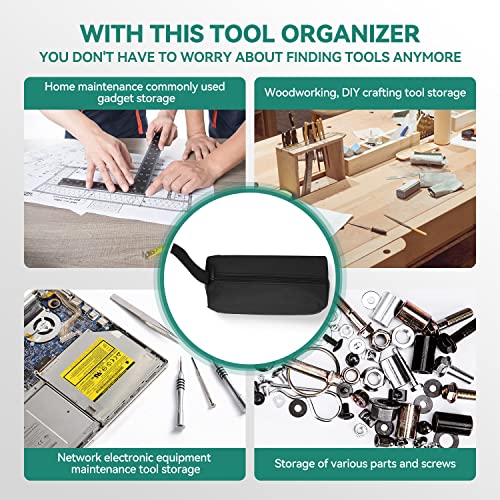 2PCS Large Portable Tool Bag Tools Can-vas Opbergzak Multifunctionele Clip-on Ritstas Multifunctionele Opbergzak Zippertas Rood, geel, zwart(zwart) 4