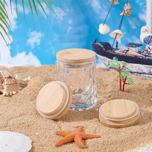 Verpakking van 8 Bamboe Behoud Jar deksels, luchtdichte deksel met normale opening en silicone zegel voor het fermenteren, plaatsen en opslaan van standaard 7 cm Jars, Moccasin 4
