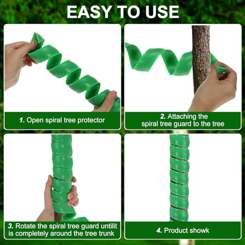 4 Pack Tree Trunk Protector met 2 maten Plastic Boom Wraps te beschermen Bark Spiral Tree Protection Boom Bark Protector Tube Wraps voor Saplings Plants voor 4
