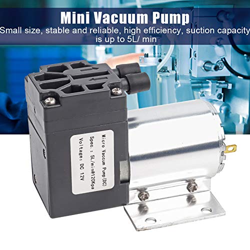 DC 12V 5L/min 120kpa Minivacuüm Pomp Negatieve drukzuiging Pomp Elektrische vacuümzuigluchtcompressor met beugel