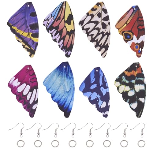 Vlinder Wing hangers maken Kit lederen Vlinder Vleugels Bedels met haken Kleurrijke Insect Wings Dangle Findings voor DIY handgemaakte oorbellen sieraden maken