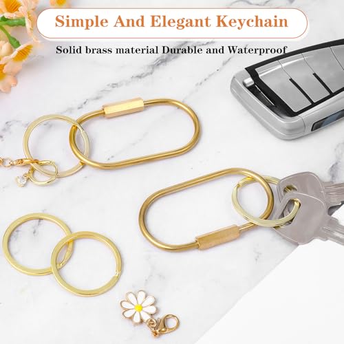 4 st. Messing sleutelringen schroef gesp Karabiner goud 4 st Sleutelringen Klein goud Sleutel Ring schroef sluiting voor sieraden maken handtassen DIY Toebehoren 3