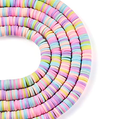 10 strengen 6mm platte ronde polymer klei kralen kleurrijke schijf Ghana Afrikaanse Slice Heishi Spacer Charm Losse kralen voor zomer Boho surfer kralen sieraden maken
