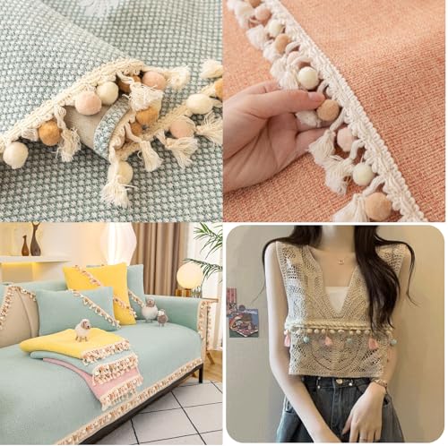 1 Yards Kleurrijke Pompom Rand voor ambachten, Decoratieve Ribbon met Pom Cuff, Pompon Band, Fringe Rand, Decoratieve Rand, Pom Hem voor Naaien, Kleurrijke 3