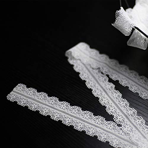 Kantband 20m Lace Band Elastische Lace Band met 2 Motieven voor het naaien van ambachten Trouwdecoratie Scrapbooking Gift Box (Elastische Lace / 2 Types) 3