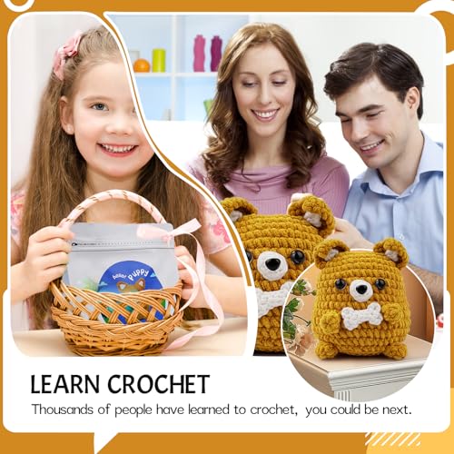 NesteldCrafts haak Set, Complete haak Set voor beginners en volwassenen, Breiset, Zachte garen, IJs Stripe lijn, Gift voor verjaardag, Stap-voor-stap Video instructies, Instructies (Puppy) 5