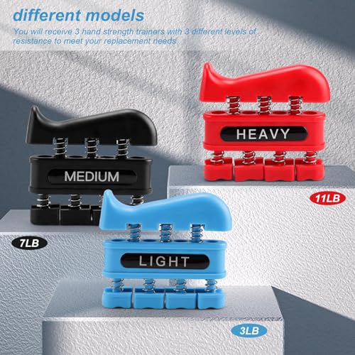 Hand Krachttrainer, 3 stuks Hoge kwaliteit Grip Krachttrainer, Praktische Robuuste Handtrainer, Finger Trainer, Geschikt voor muzikanten, Klimmers en Fysiotherapie, Verbeter Handsterkte 4