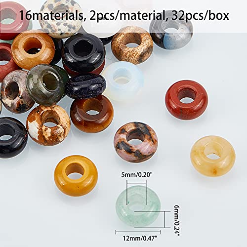 32st Europese edelstenen kralen Wasmachine Assorted Stenen Grote Hole Kettingen Spacer Kralen Bedels voor sieraden maken