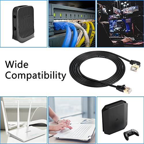 RJ45 Cat8 Ethernetkabel, 90 graden omhoog man tot man High Speed Cat8 netwerkkabel, 40Gbps 2000Mhz SFTP Patch Kabel voor Router Modem Server etc. 5