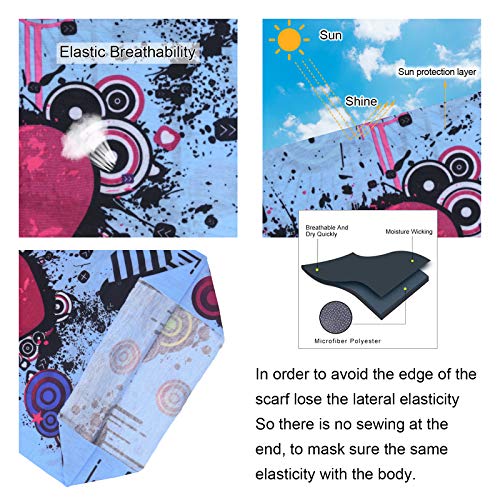 Bandana Hoofdband, 6 Pack Wasbare Gezicht Dek Neck Sjaal Hoofddoek, Multifunctionele Bescherming Balaclava, Ademende Snood, Hoofdband UV-weerstand voor Outdoor Sport, # 1 Type-A Patroon 4