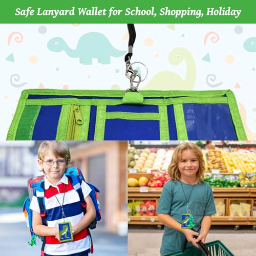 Zipper portemonnee jongens Dinosaurus patroon 9-12 jaar met Dinosaurus sleutelhanger