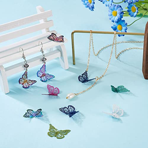 Stainless Steel Hollow Filigree Charms Hangers Rainbow Color Connector Link Charms Etched Metal Decoraties voor DIY Ketting oorbellen sieraden maken