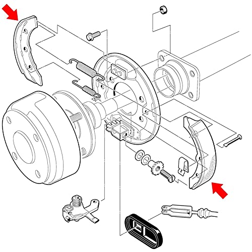 4 st. Remschoenen, remschoenen voor Club autoremschoenen 23364G1 Vervanging voor EZGO Electric 1986.5-1995 3