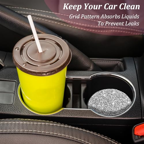 Auto Cup Coaster, 2 stuks Bling Cup houders, Kristal Rhinestone Non-slip schokbestendig Voertuighouders Coasters Drinkbeker Mat Universele Inzet Auto Interieur Accessoires voor 4
