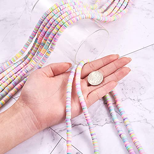 10 strengen 6mm platte ronde polymer klei kralen kleurrijke schijf Ghana Afrikaanse Slice Heishi Spacer Charm Losse kralen voor zomer Boho surfer kralen sieraden maken 3