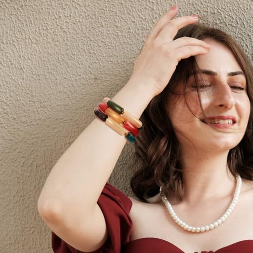 30 st Acryl gebogen kralen Twee Tone Twisted gebogen kralen acryl lange noedels kralen voor ketting armband sieraden maken 4