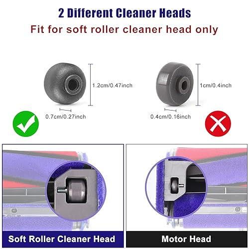 Zachte pluche Strips + As + Wielen + Schroevendraaier voor Dyson V6 V7 V8 V10 V11 Reinigingskop Zachte rol Stofzuiger Vervangingsset