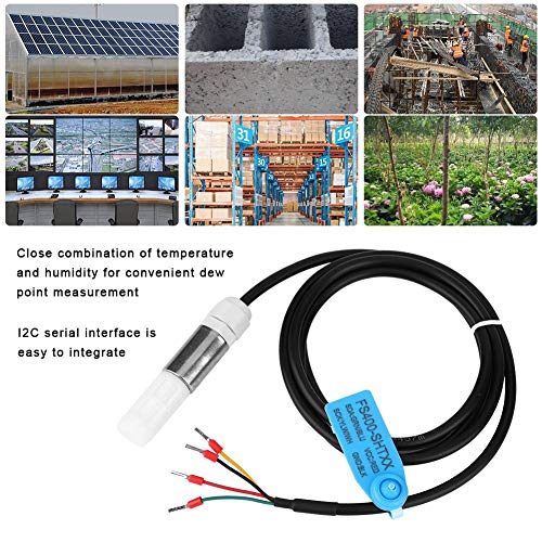 Sonda antipolvere Sensore di umidità digital della Temperatura del suolo FS400-SHT3X Uscita in accesio inossidabile I2C con guscio in plastica e plastica ()