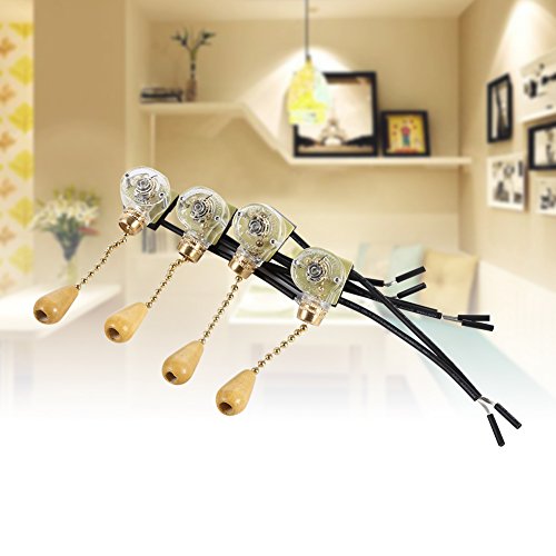 4Pcs Pull Switch Vervanging Pull Chain Switch Universele Plafond Ventilator Wandlamp Vervanging 250V 125V 3