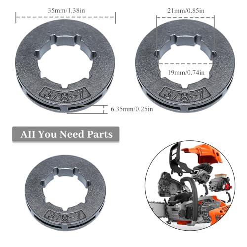 3/8" Rim Sprocket, Pitch 7T 19mm kettingzaag voor Stihl MS360 MS310 Husqvarna 154 254 50 51 55#18720 Vervangingsonderdelen (5PCS)