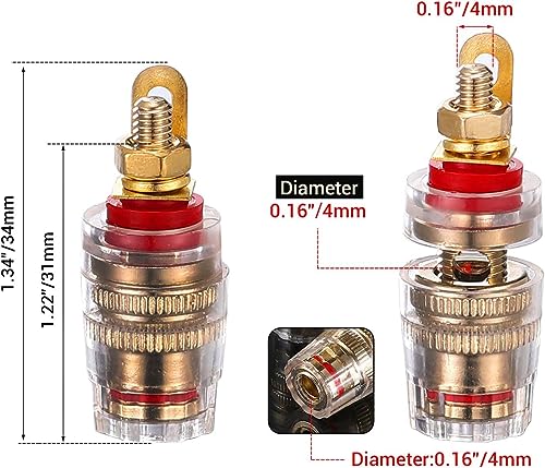 8PCS Speaker Terminal Binding Post Banana Plug Socket Connector 4mm banaan stopcontact 4