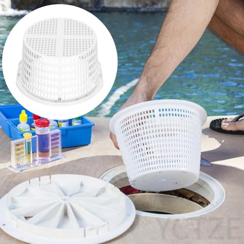 Skimmermand, 18 cm, Zwembadstrainer, Binnendiameter 16 cm, Multifunctionele Skimmer Filtermand voor Effectieve Zwembad Schoonmaak, Vervanging Skimand, Pre-Filter 4