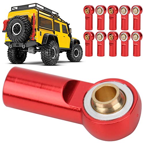 RC Ball Joint, 10 stuks RC Car Trekkoord Aansluiting Rod Metal Kogelgewricht accessoire Compatibel met AXIAL SCX10 1/10(Rood) 3